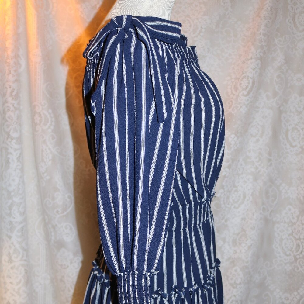 MISA Los Angles minidress XS stripped, smocked and ruffled - Picture 2 of 9